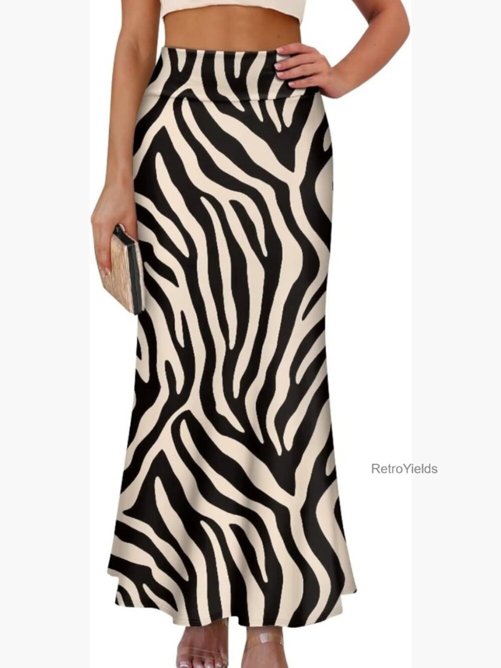 High Waisted Maxi Skirt A-Line Flared Long Skirt for Women